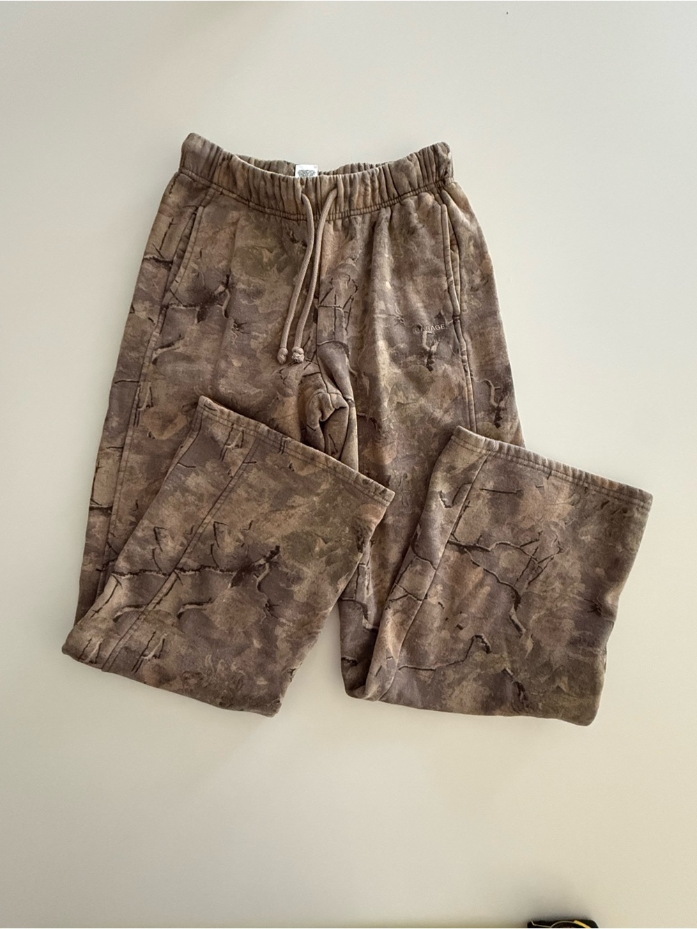 Garage Camo Lounge Pants Women’s XS Straight Leg Drawstring Waist Pockets Comfy